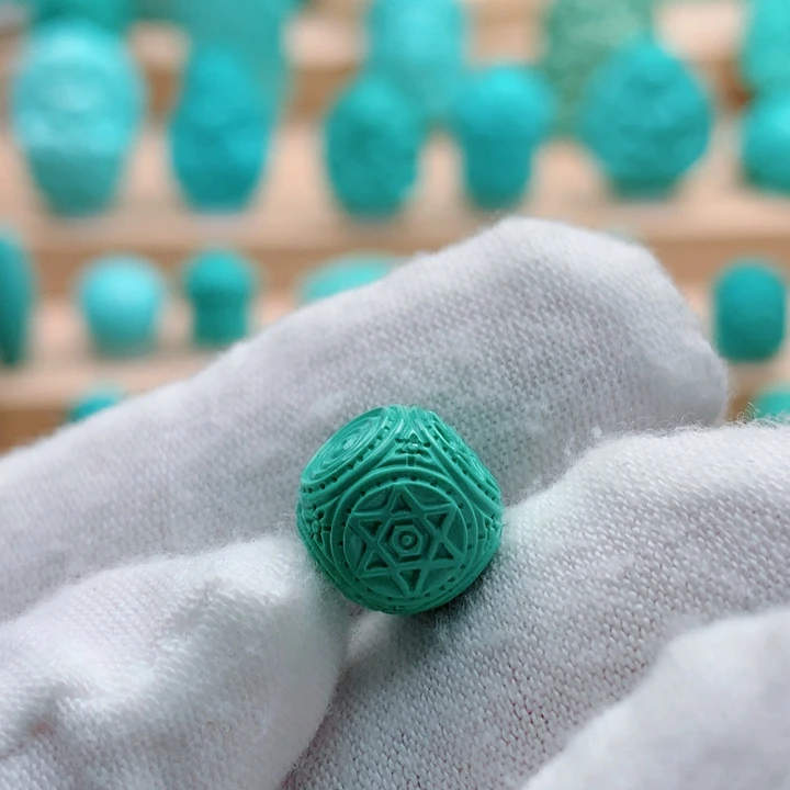 绿松石未镶嵌六方珠