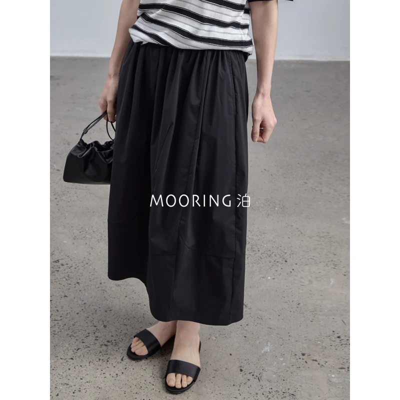 MOORING泊-浮游系列|新款法式气质弹力松紧腰显瘦花苞裙