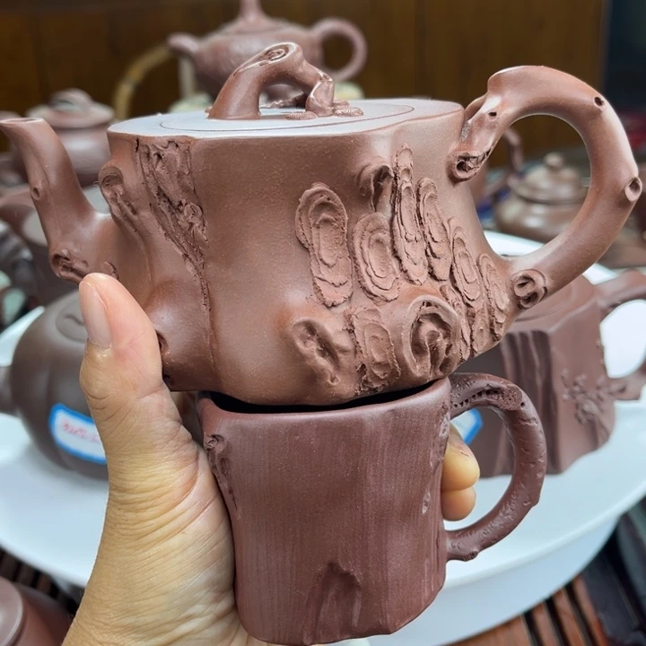 紫砂茶壶紫砂花茶