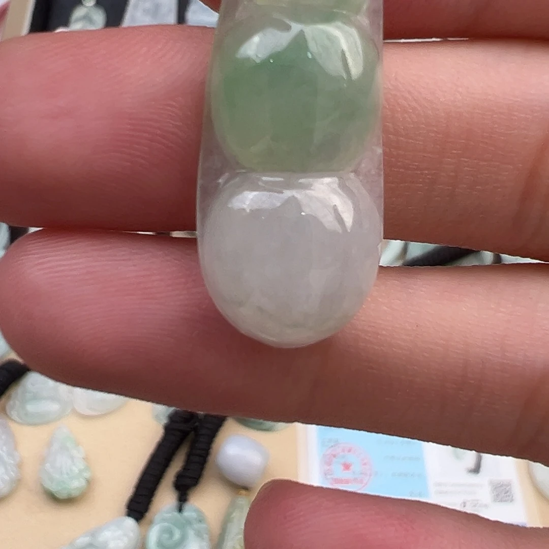 颈饰未镶嵌翡翠缅甸天然翡翠吊坠福豆