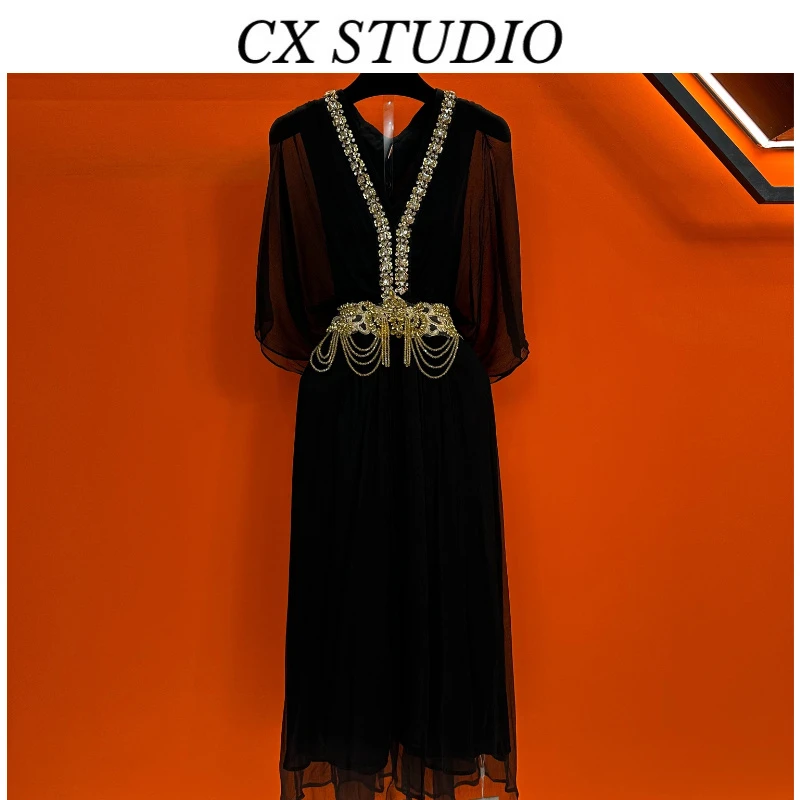 QC编码17 经典收腰轻奢时尚夏季连衣裙(定制女装)TG874