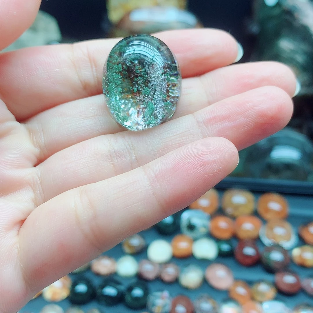 桃***逃水晶珠宝半成品未镶嵌