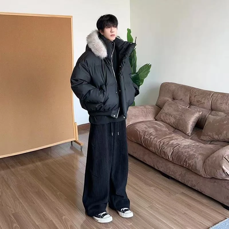 可脱卸帽PU皮短款棉服宽松冬季男女款立领保暖棉衣百搭面包服夹克