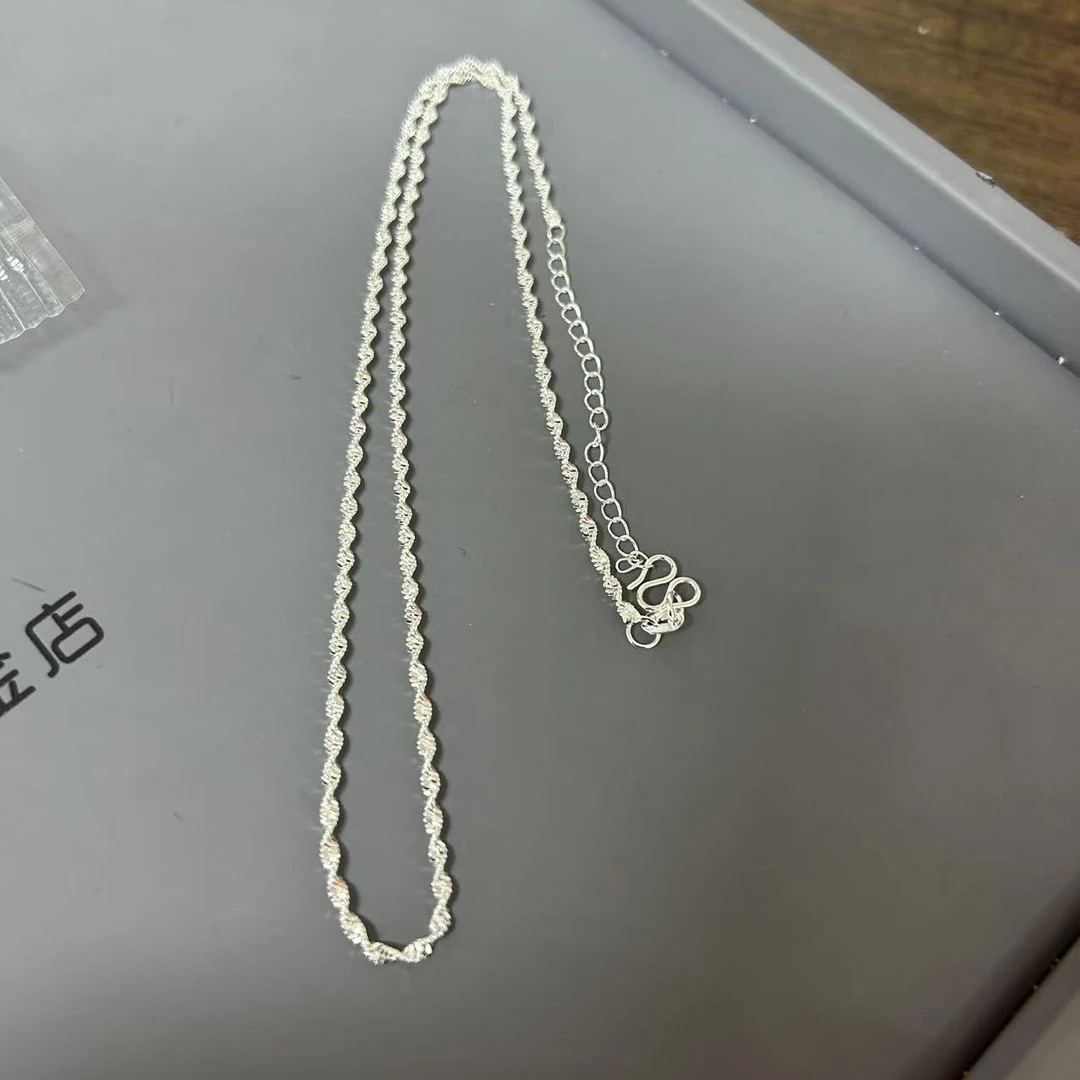 非金属珐琅项链 水波紋銀色項鏈