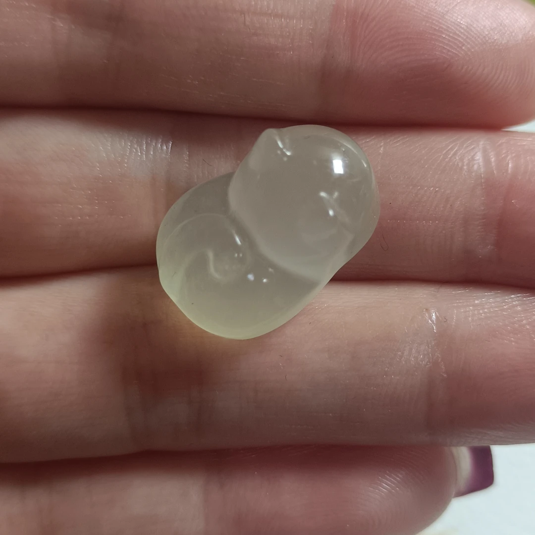 天然岫玉小猫挂坠