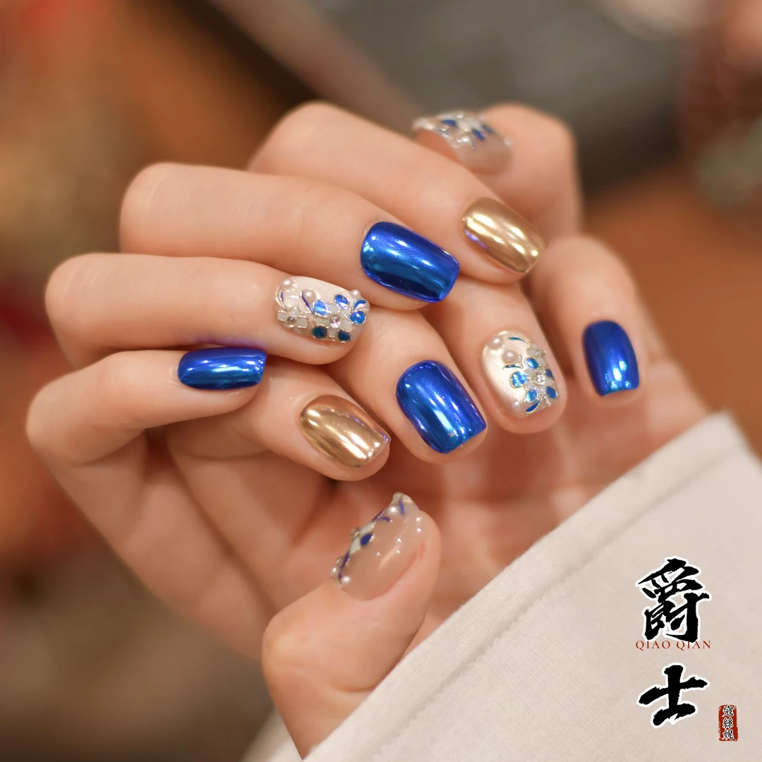 手绘跳色@【爵士】寇丝妮 纯手工穿戴式美甲