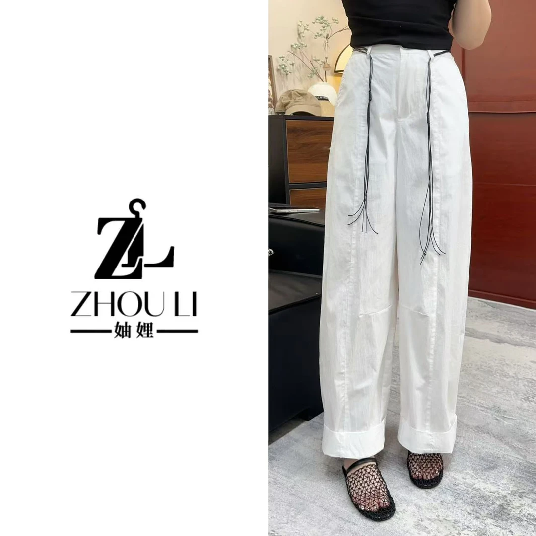 妯娌甄选【空气裤】夏季新款韩系慵懒风显瘦宽松休闲阔腿裤（配腰带）