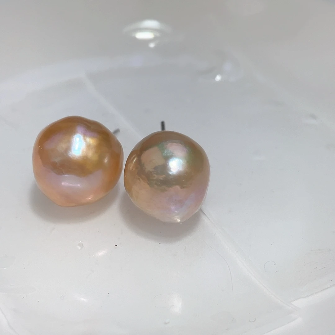 淡水珍珠耳饰银S925镶嵌2