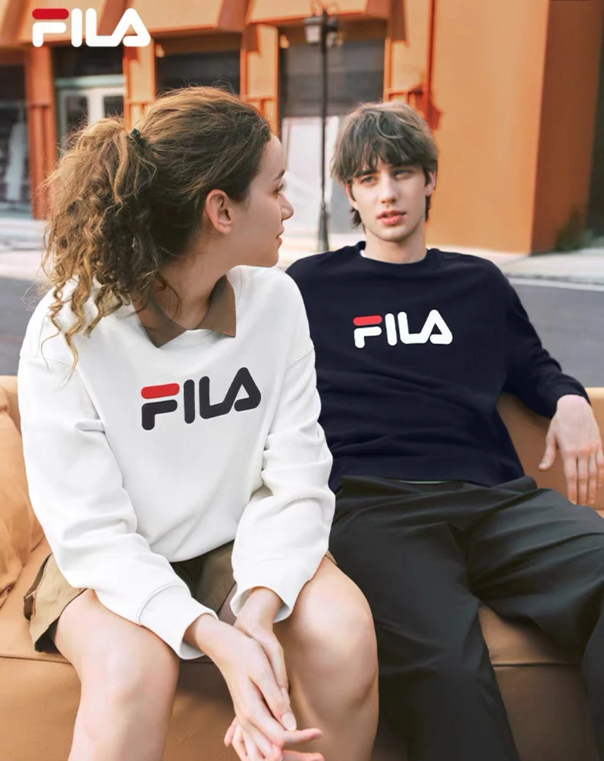 FILA 斐乐情侣款套头卫衣2025秋季新款男女同款宽松休闲圆领上衣