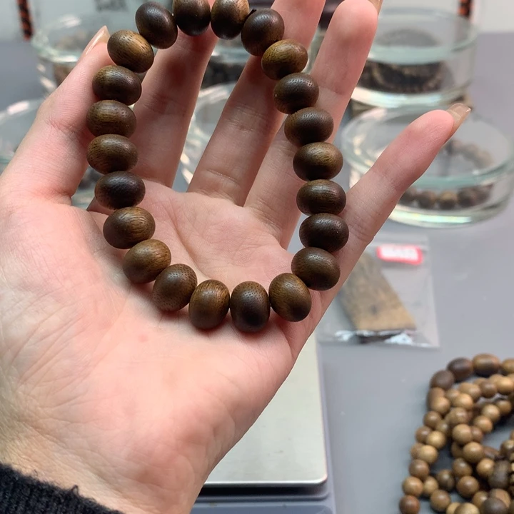 沉香手串1.2算盘珠绿棋