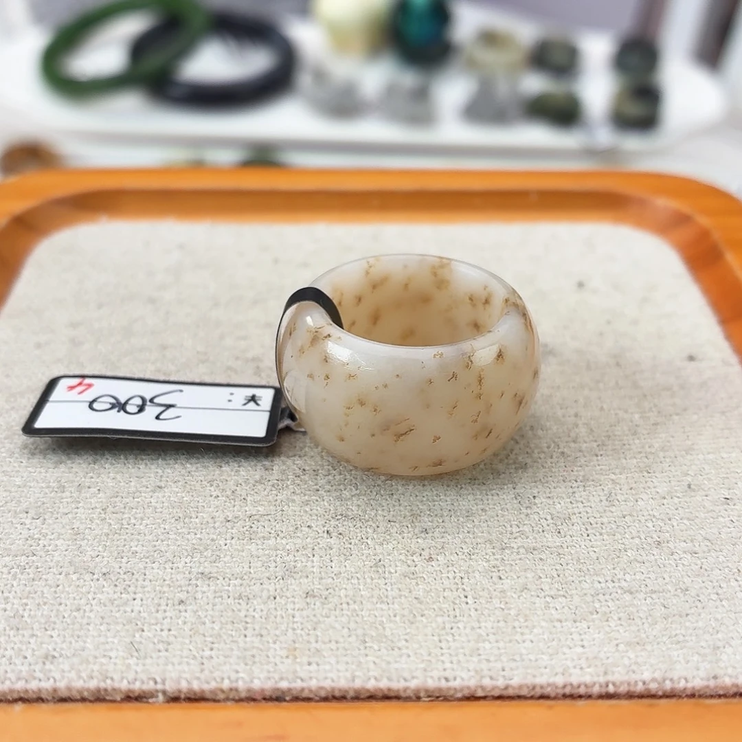 和田玉未镶嵌戒指c34桂花墩墩17.0不退换