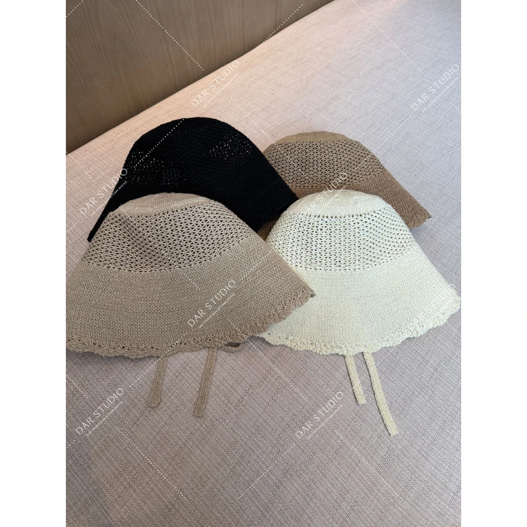 DAR STUDIO 深圳货【渔夫帽】2025新款系带编织渔夫帽2006