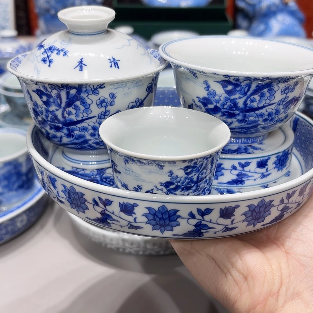 盖碗景德镇茶具高温