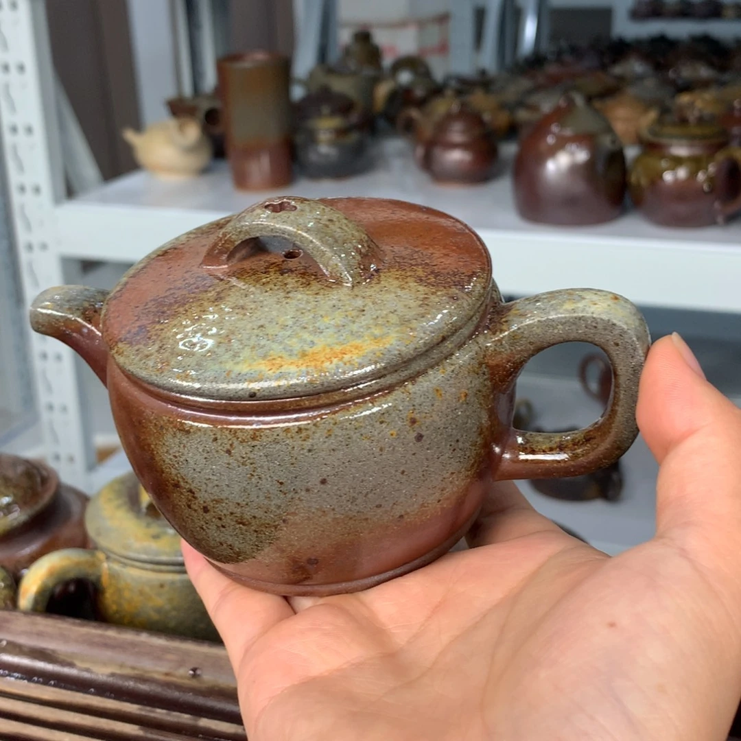茶壶紫砂纯自然柴烧
