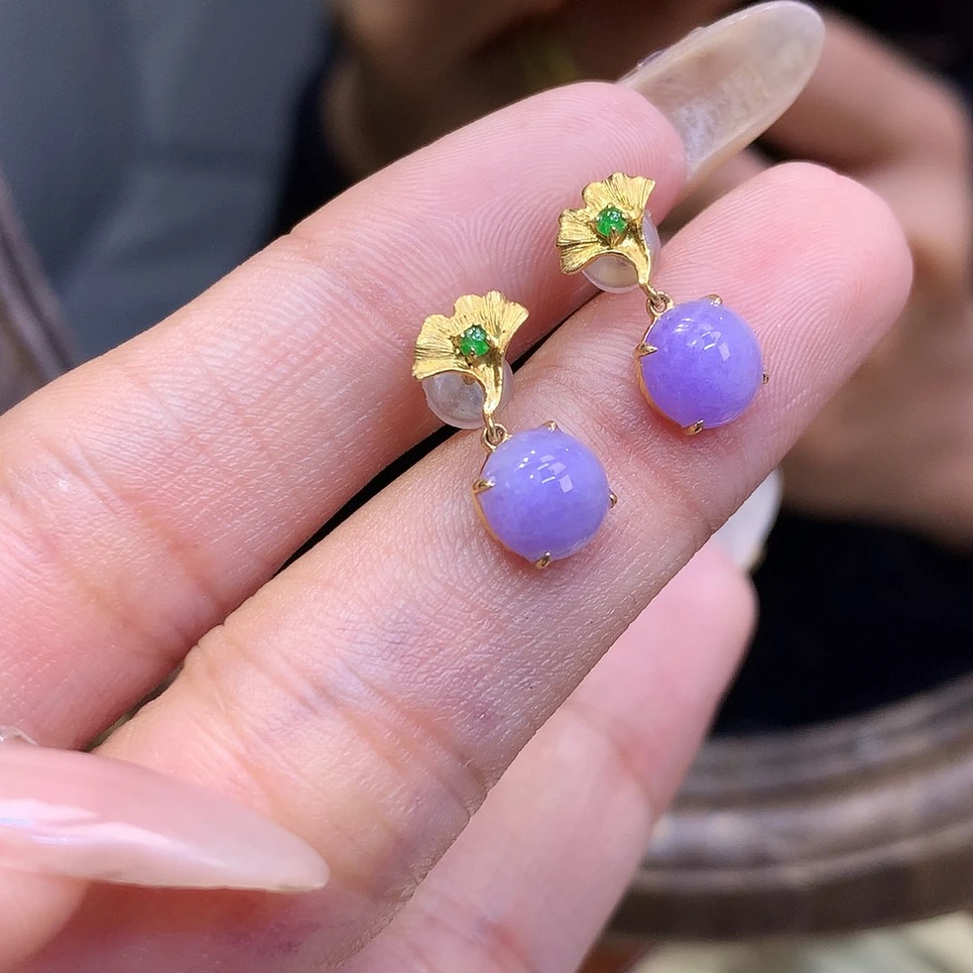 18K金镶嵌挂件翡翠