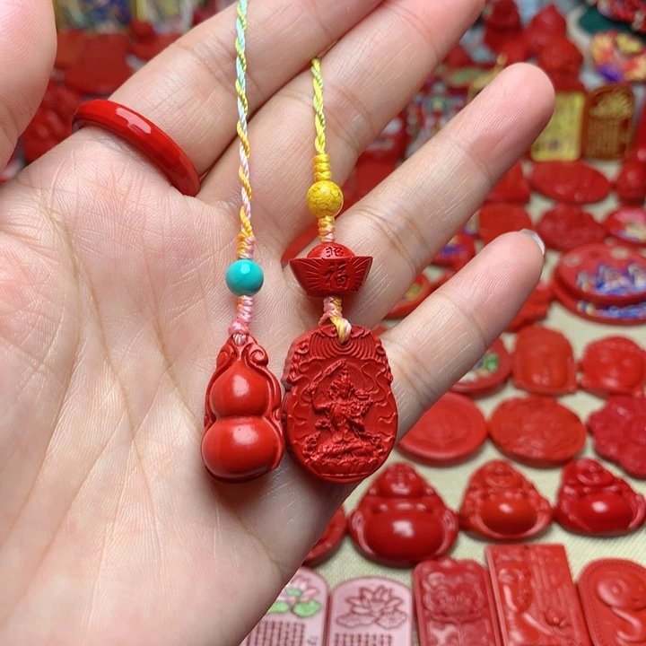 天然辰砂工艺品朱砂手机坠