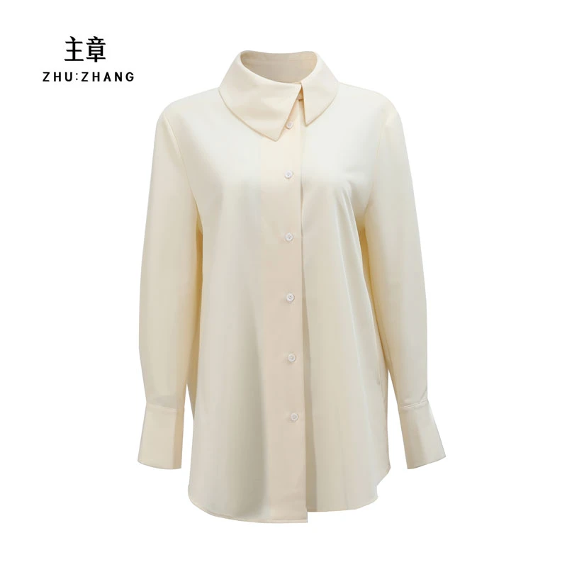 主章ZHUZHANG简约设计感不规则领衬衫女长袖ZFWC6280HN