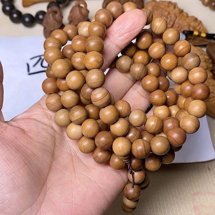 檀香木无事牌老山檀香老料1.0/108圆珠