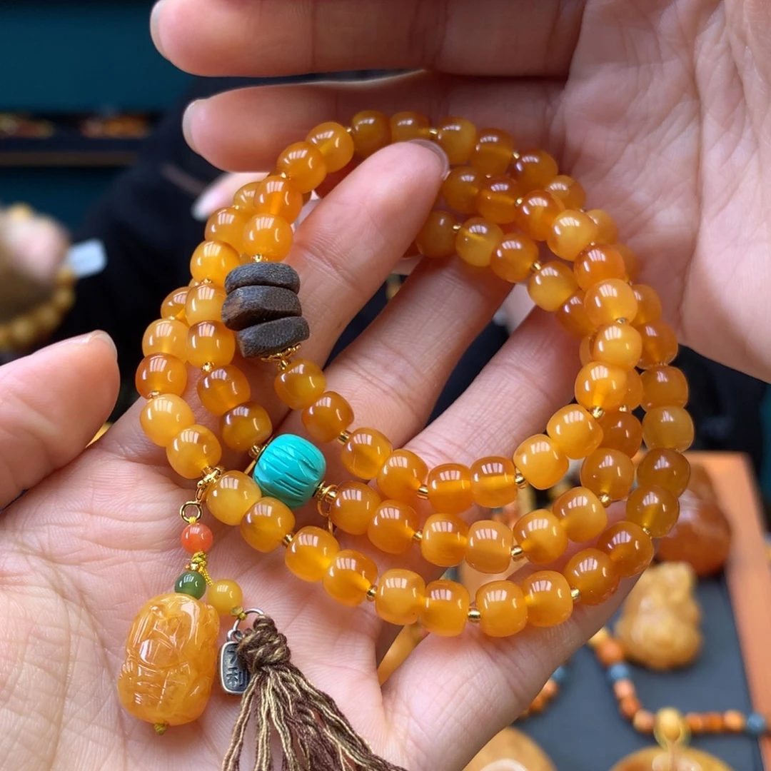 蜜蜡未镶嵌手串天然