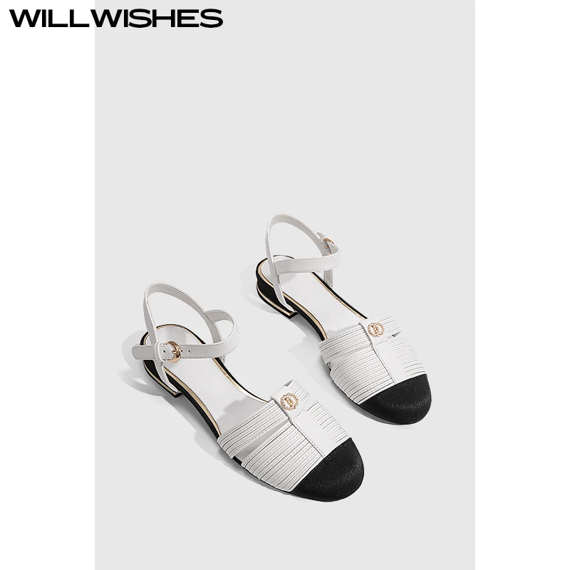 WILLWISHES/王玎2025春夏新款时尚温柔平底鞋圆头浅口芭蕾单鞋