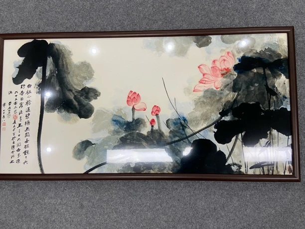 AA80《墨菏》60*120装饰画木框客厅书房茶室挂画