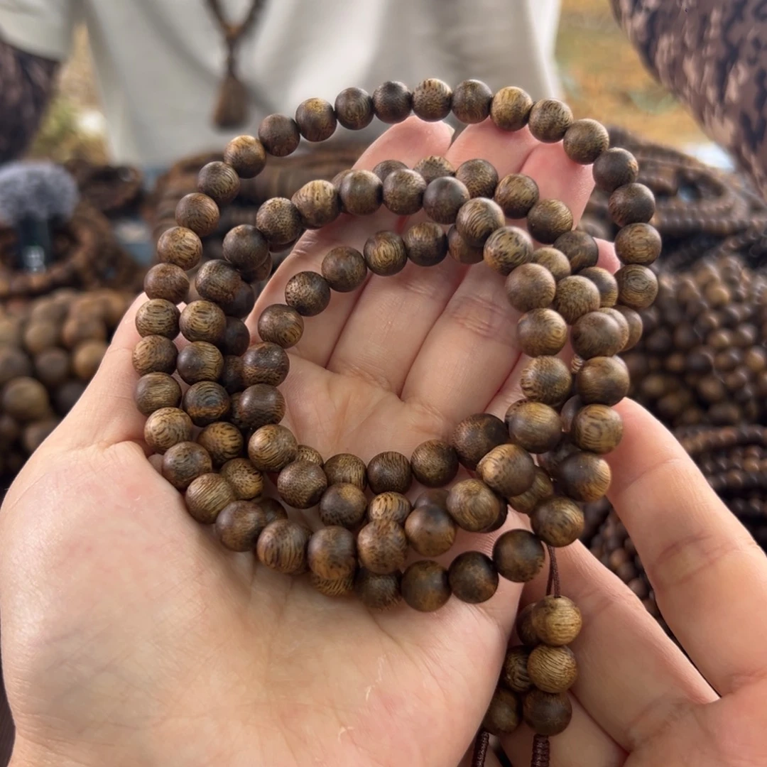 手串沉香08规格圆珠多圈 23克+ 油叶子95分沉