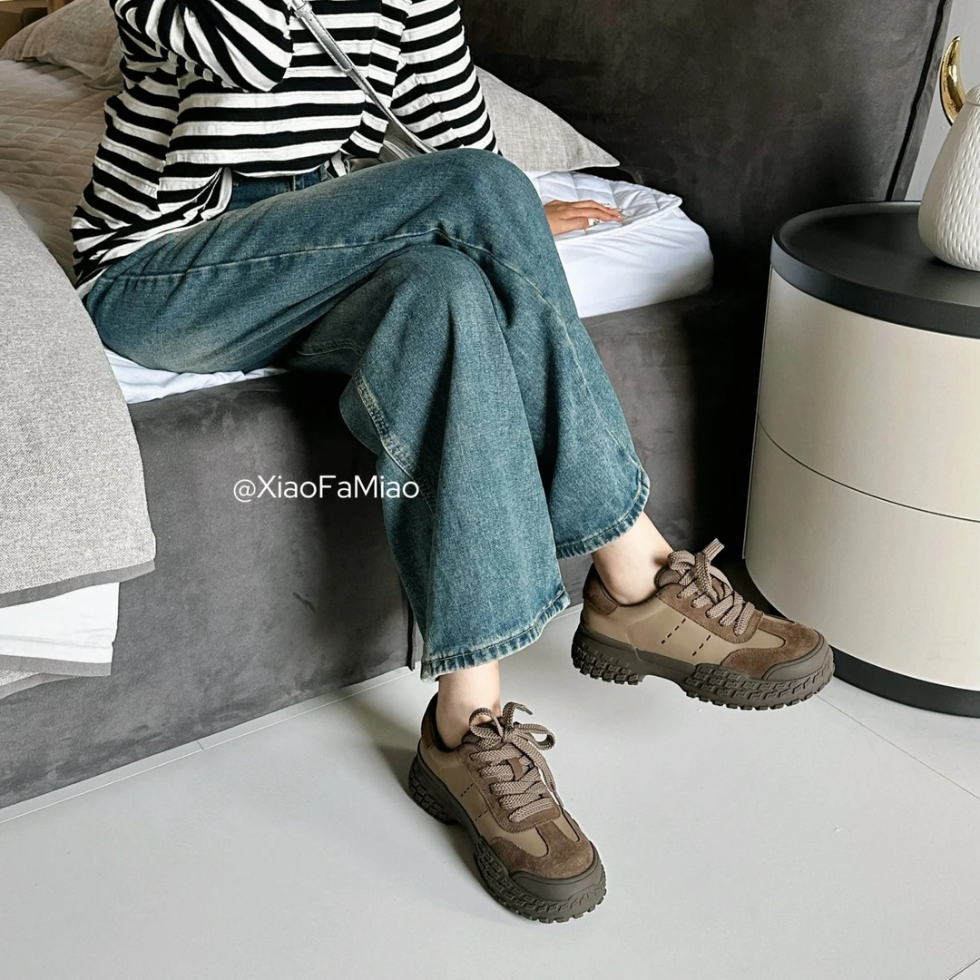 小发喵小众设计感厚底增高运动轻便德迅鞋