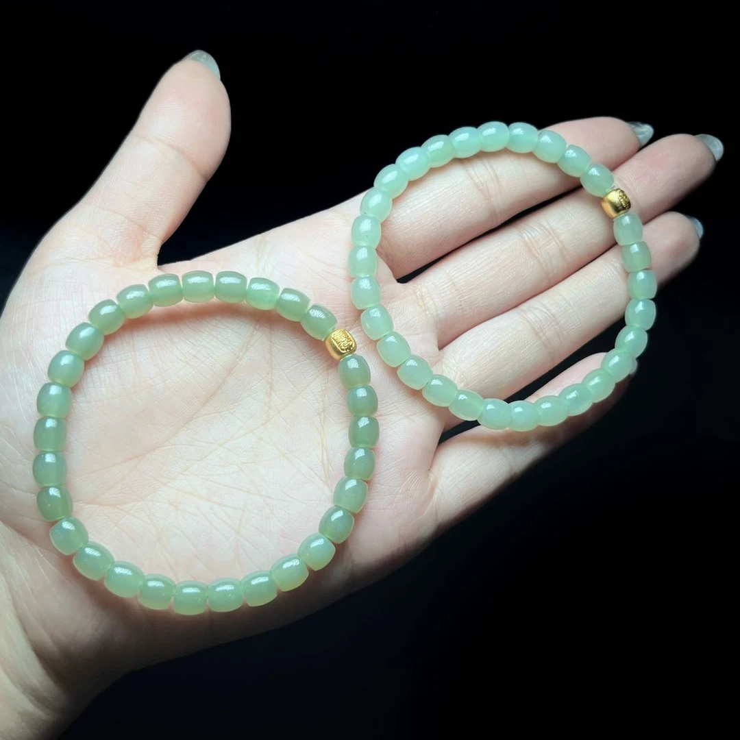 【云上好物】2 DS43056-和田玉单圈手串-多样性发一件-5.5×5mm（JG）