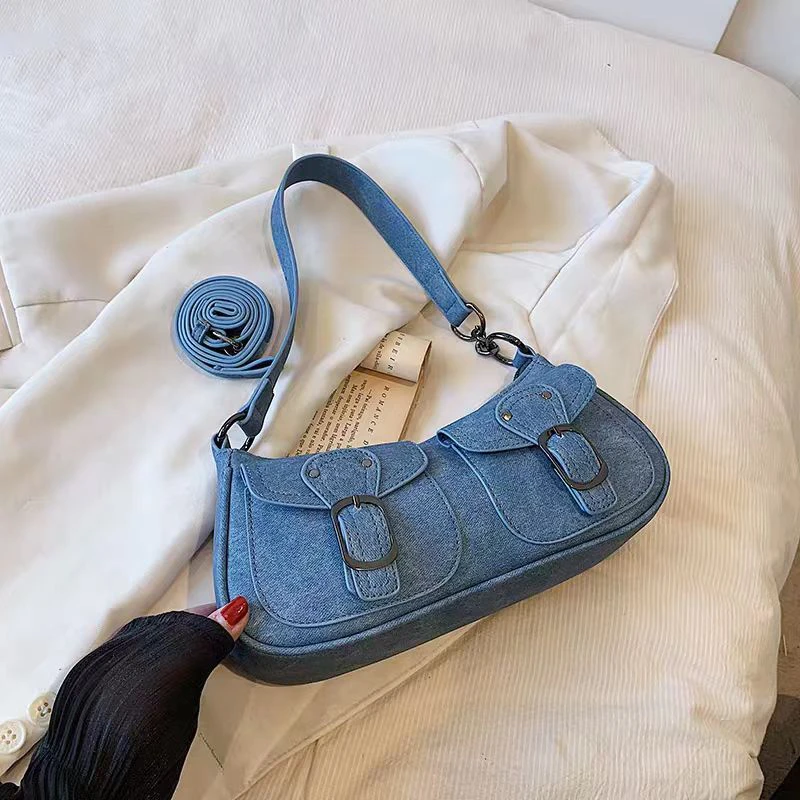 都市简约法棍包腋下包纯色单肩包单肩网红日系洋气时尚简约