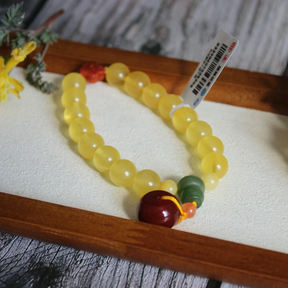 蜜蜡南红手链10mm 025