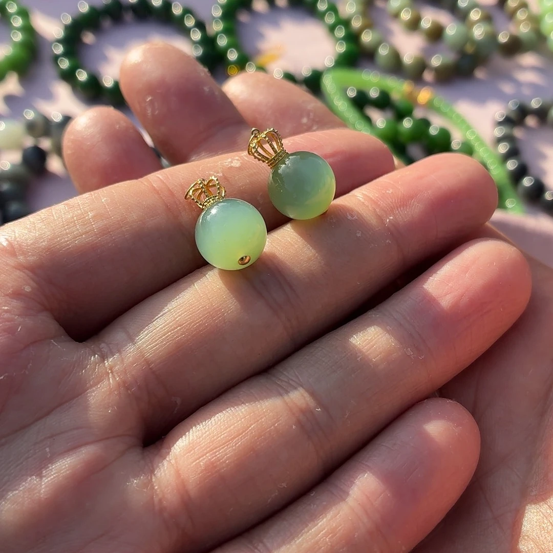 和田玉18K金镶嵌颈饰多样性发货拍一发一