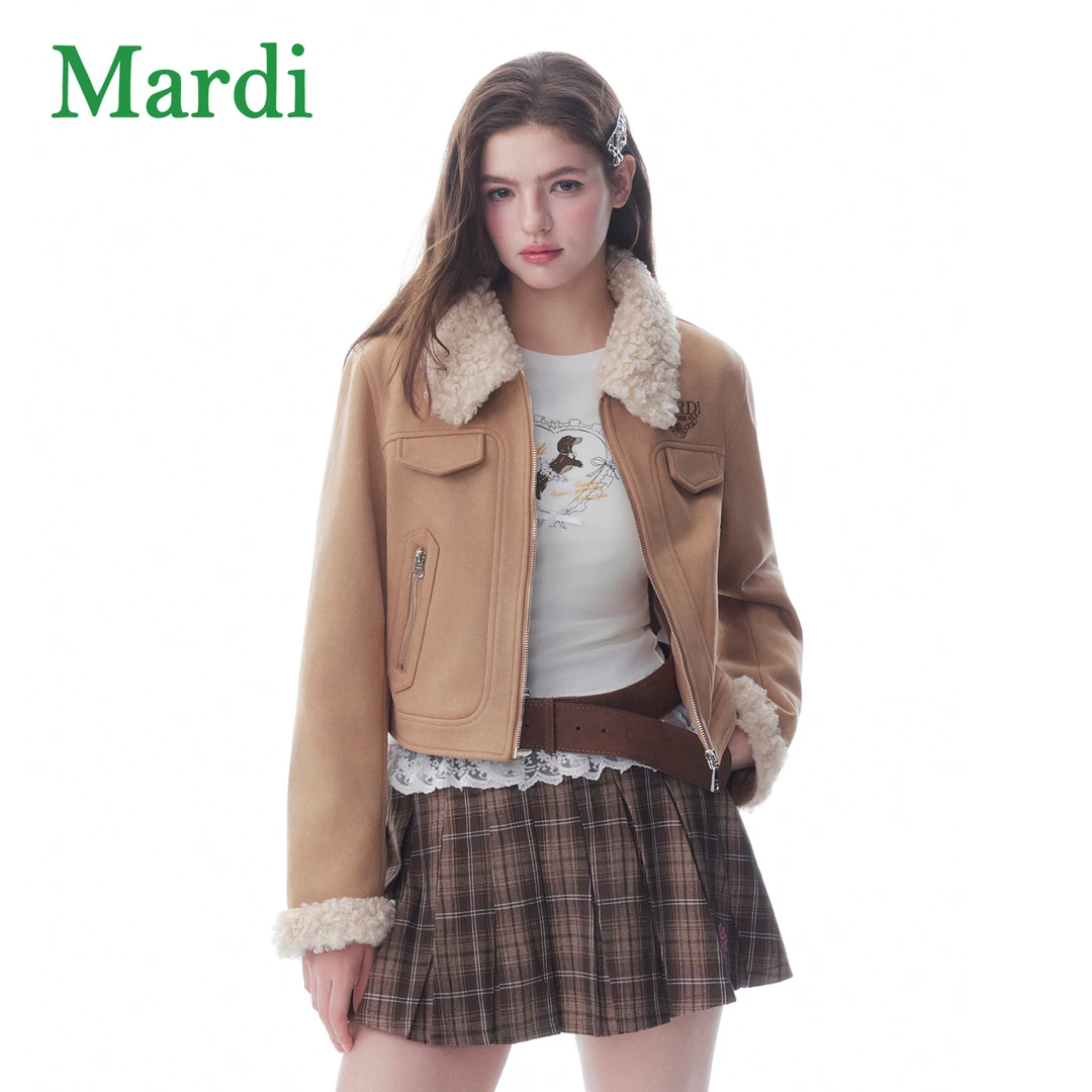 Mardi外套2025秋冬季新款百搭时尚复古翻领长袖短外套MJK2542279