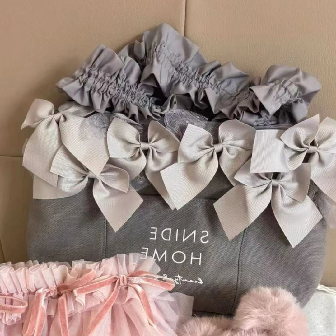 SN蝴蝶结收纳手提包小香风猫咪淑女小拎包