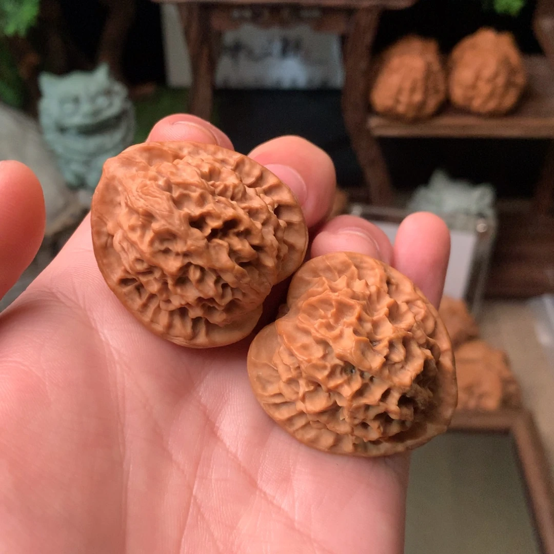 文玩核桃把件37尺寸全品红皮原树秦公子