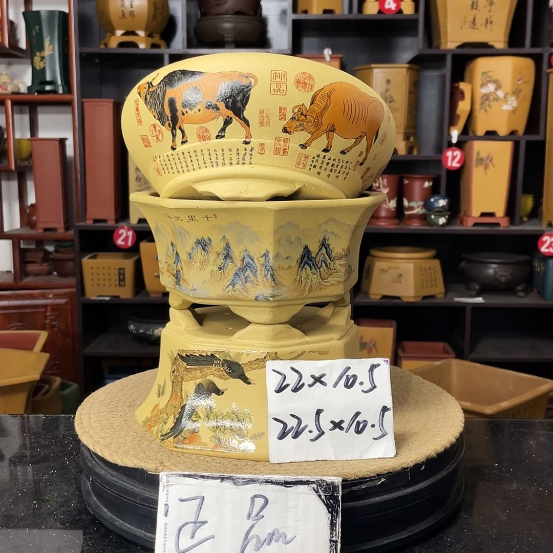 紫砂花盆婉秋紫砂