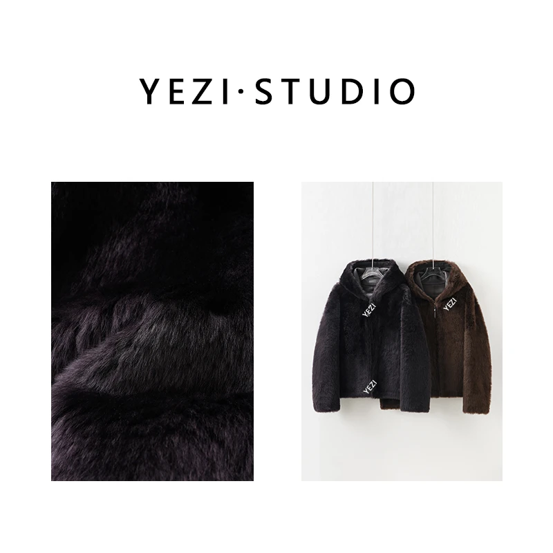 【冬日温暖】土耳其進口拉贡双面穿细毛羊绒连帽皮草外套25430032