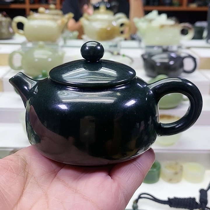 和田玉未镶嵌挂件茶壶170ml（微瑕）