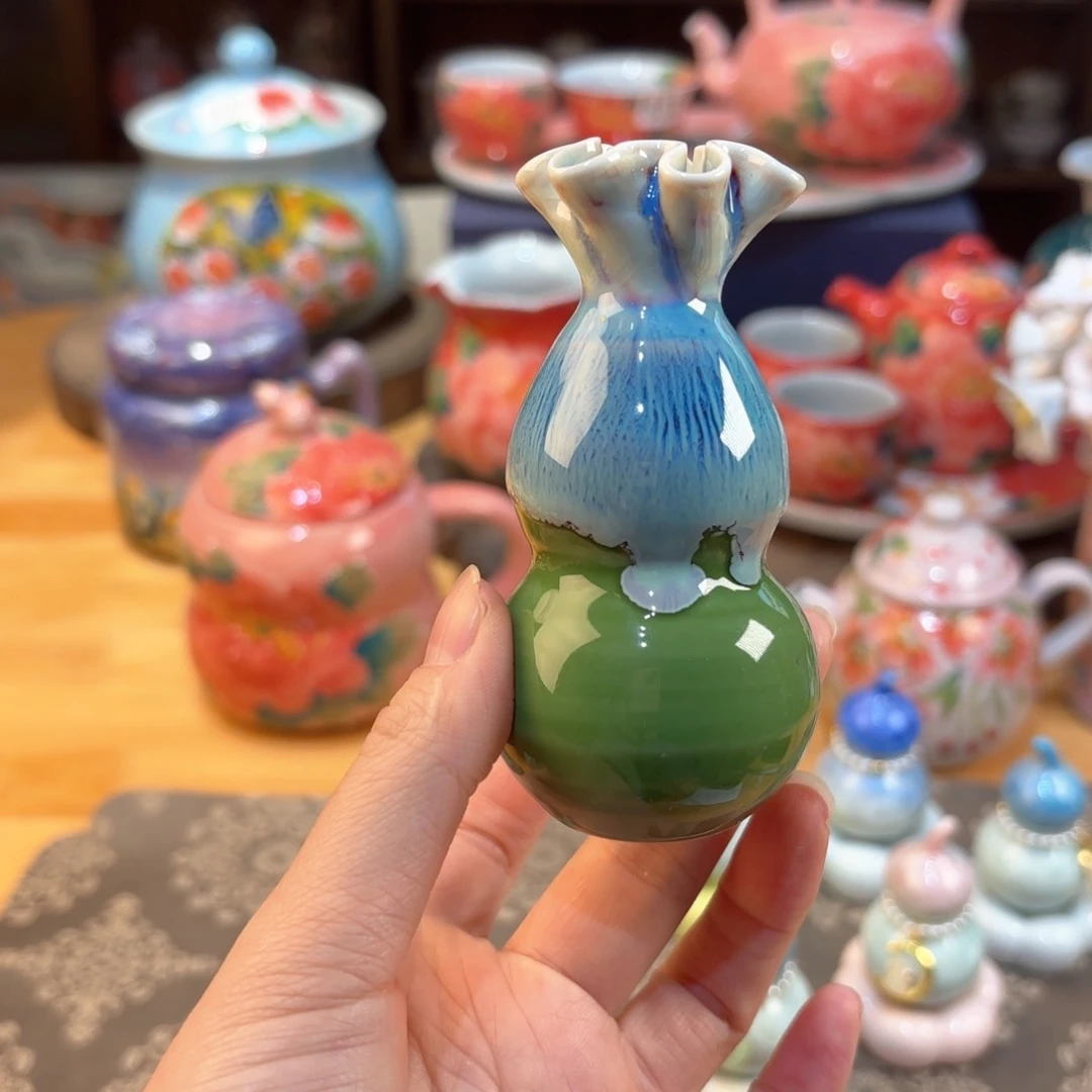 景德镇手绘高温釉下彩陶瓷茶具