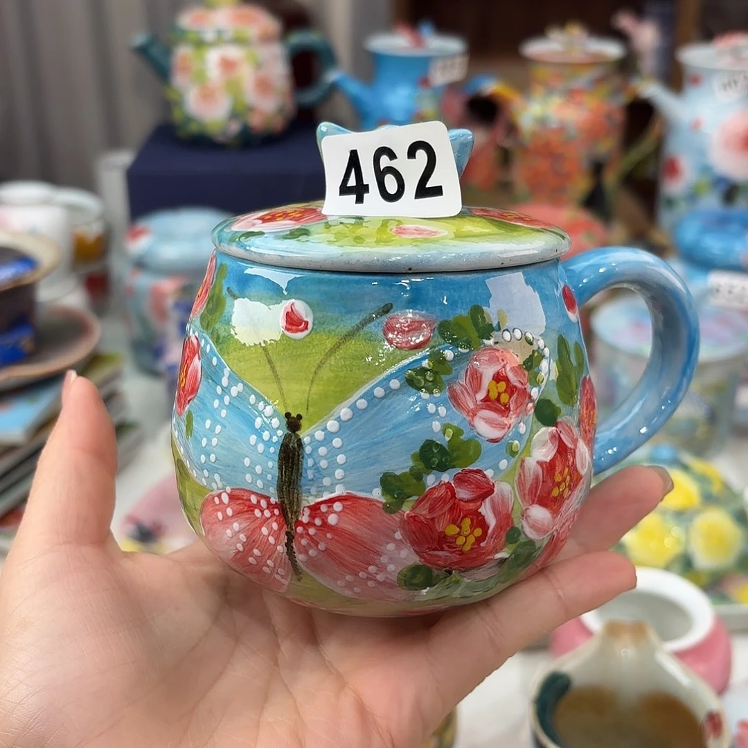 盛***夏景德镇手绘高温釉下彩陶瓷茶具