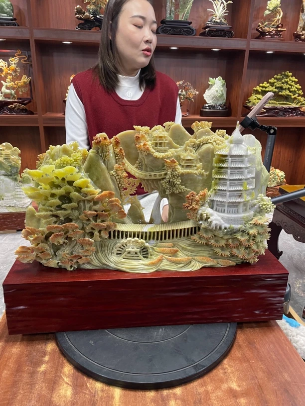 摆件新中式玄关山水摆件办公室摆件