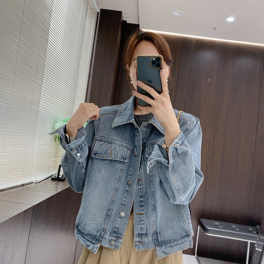 IMFLY金小金自制女装  短外套DYW8700早春季韩版不规则牛仔衣夹克