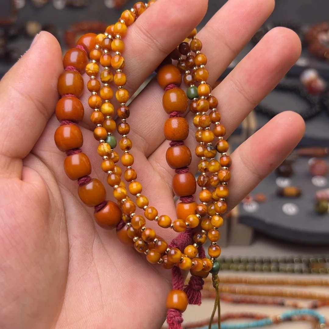 未镶嵌琥珀手链佛***间蜜蜡