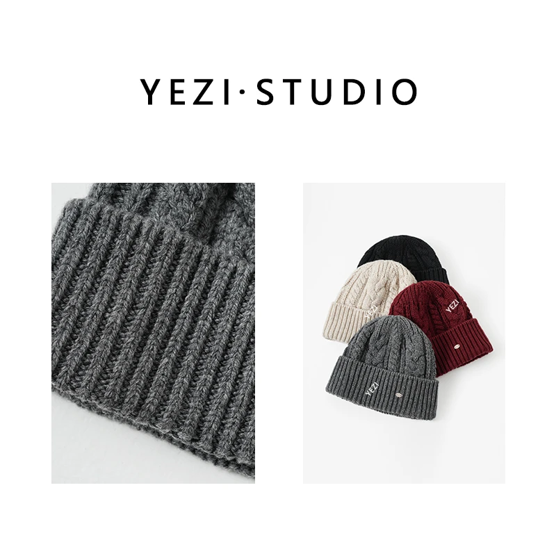 【星球帽】羊毛混纺立体英伦绞花经典卷边针织毛线帽25447017