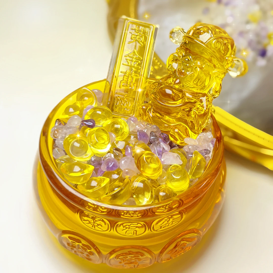 【聚宝盆】豪华五件套！含珍稀紫超七元宝琉璃聚宝盆聚财礼物