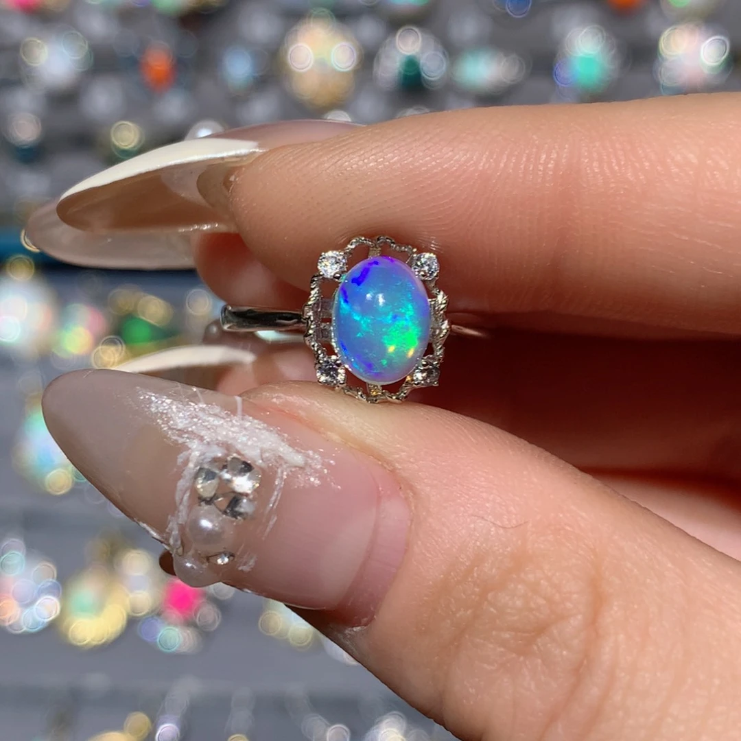 欧泊福利戒指w银S925镶嵌林**n