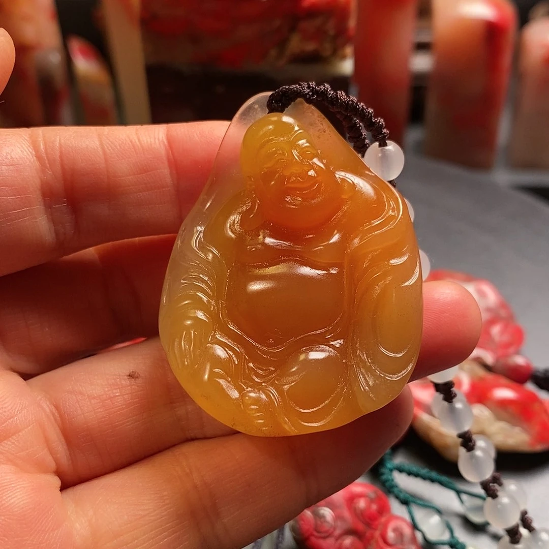 昌化石红花冻弥勒佛