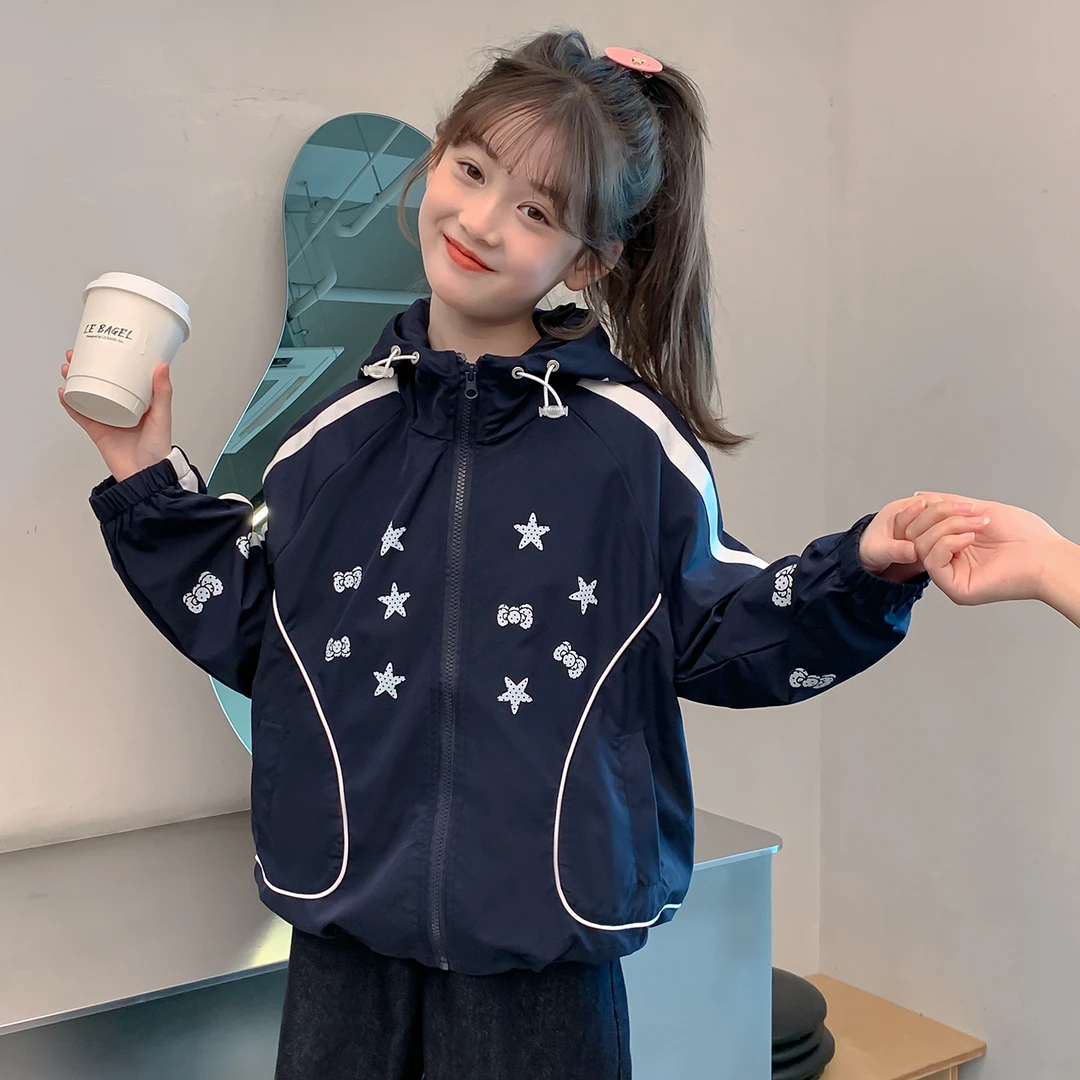 女童外套秋装2025新款小女孩洋气童装儿童冲锋衣春秋运动防风上衣