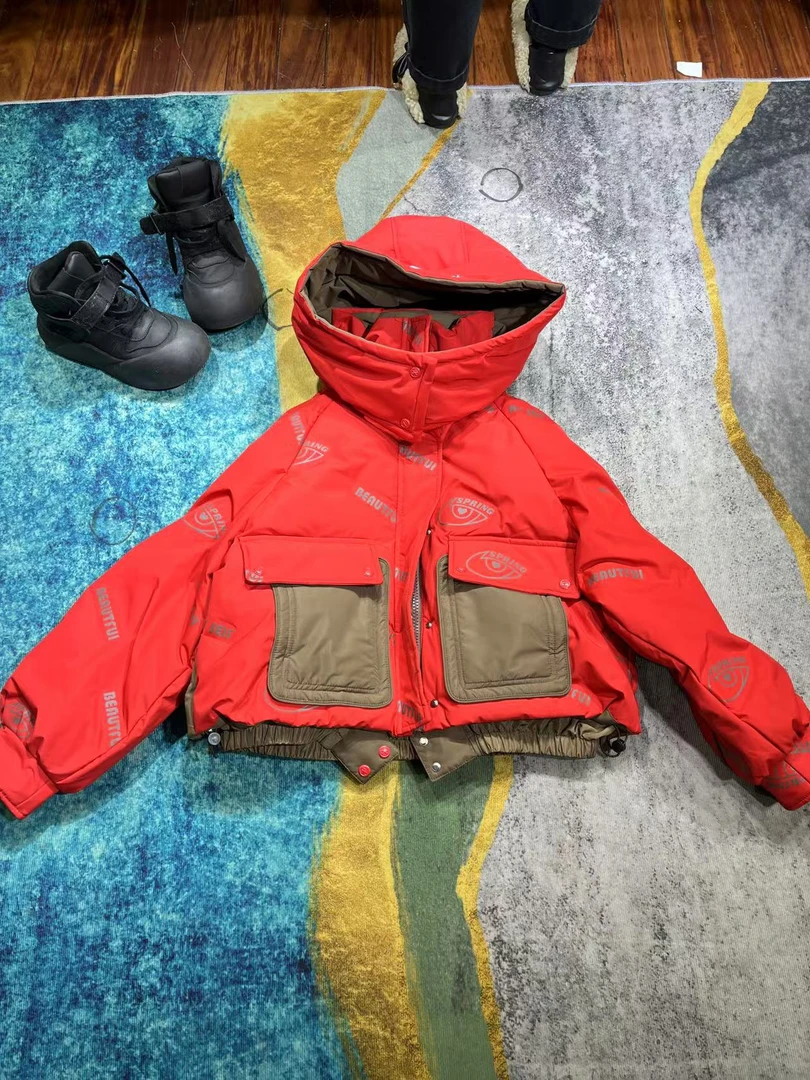 潮牌原创拼接棉服884