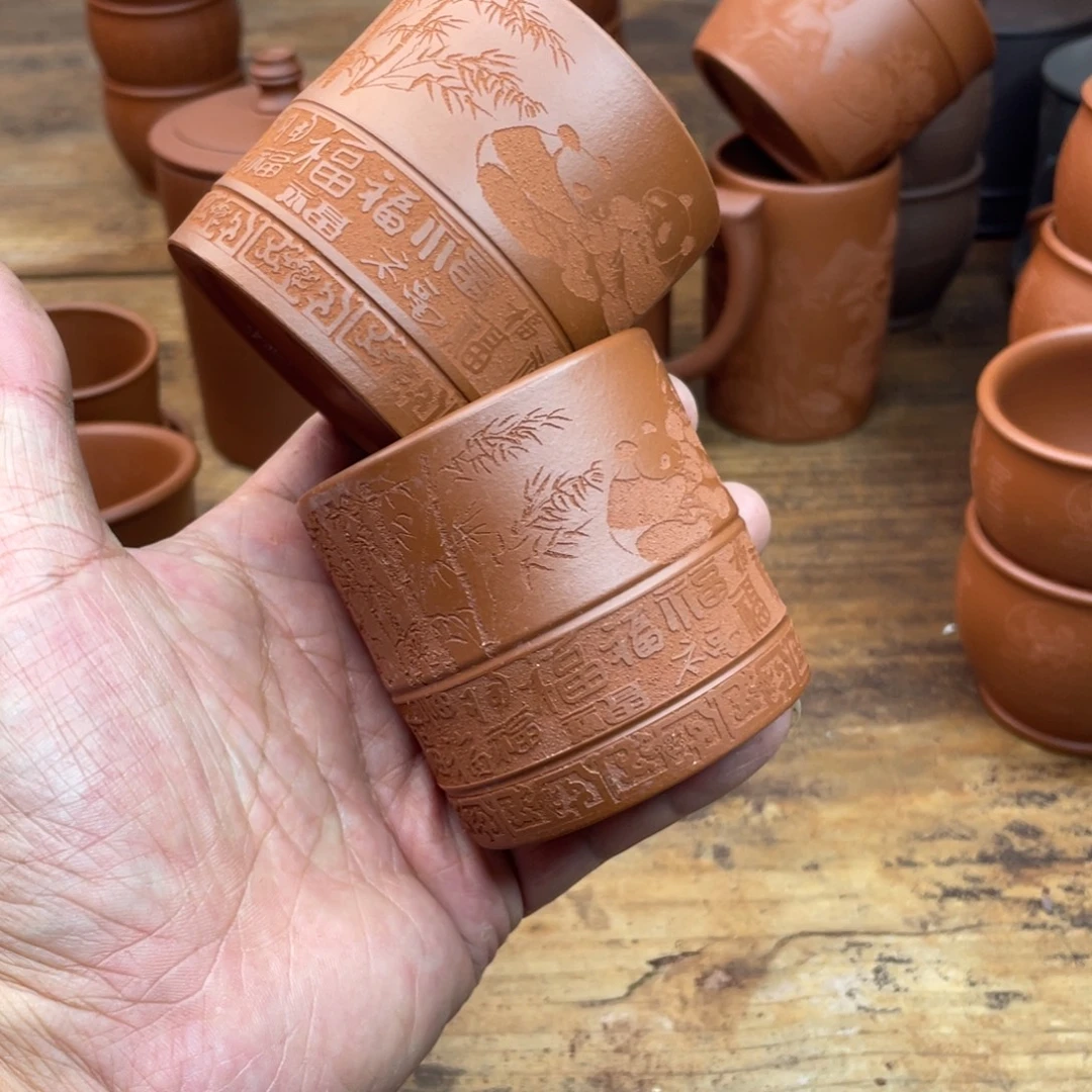 s***q紫砂茶杯原矿赵庄朱泥主人杯放漏