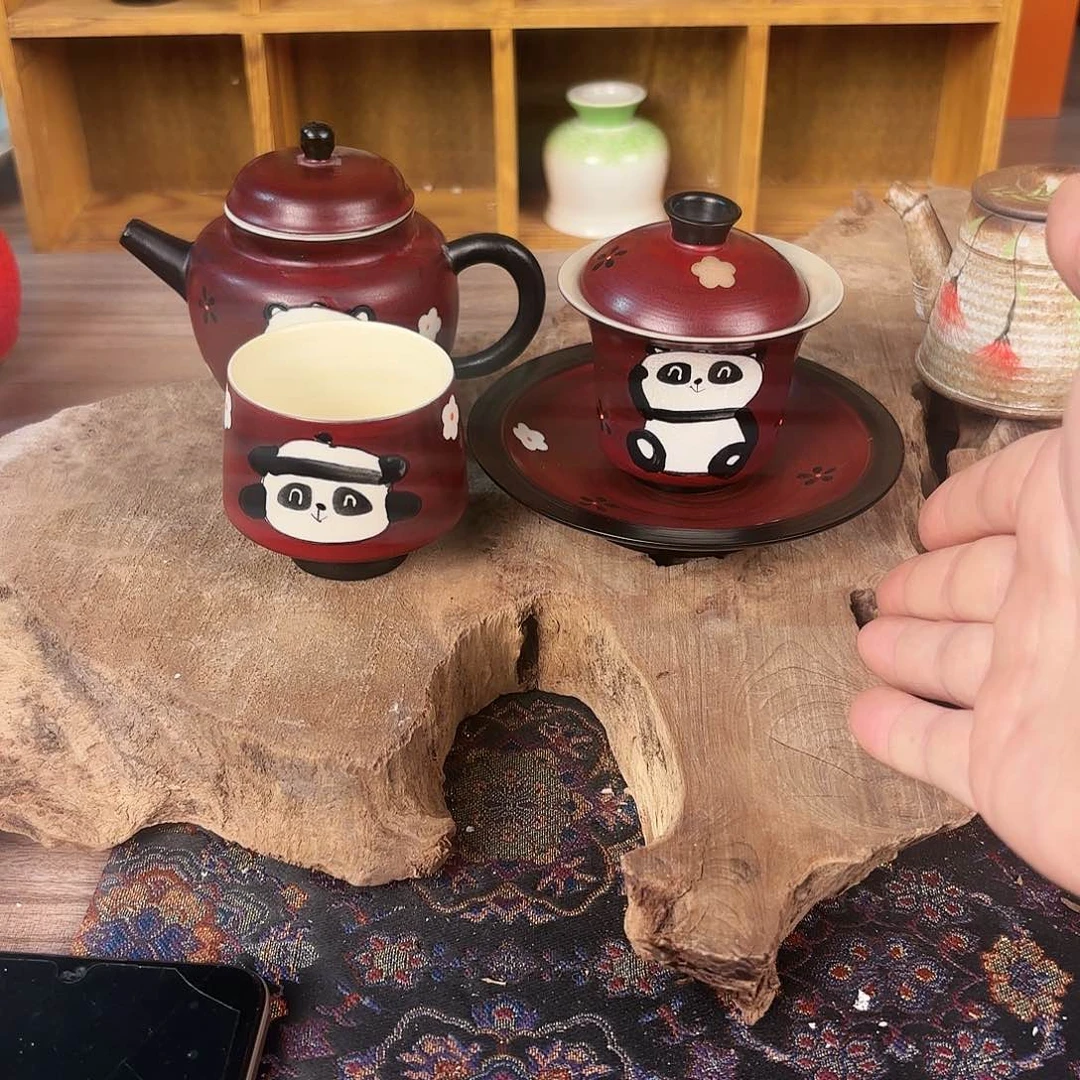 高温陶瓷，手绘茶具微瑕